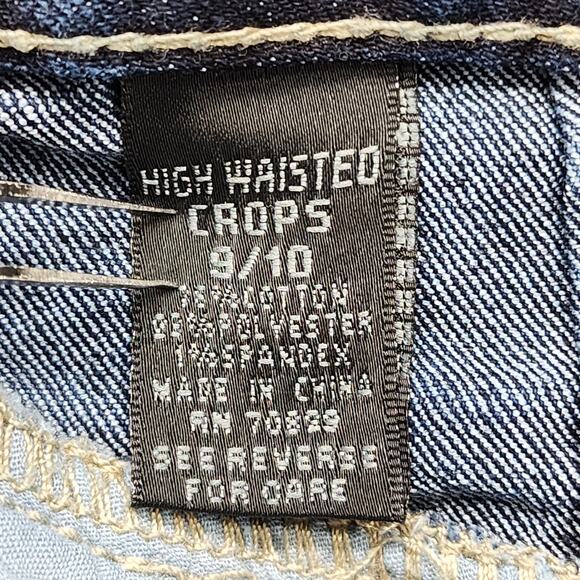 Vintage Y2K Rue 21 Jeans Womens 9/10 High Waisted Crop Multi Button Dark Wash - Picture 5 of 12